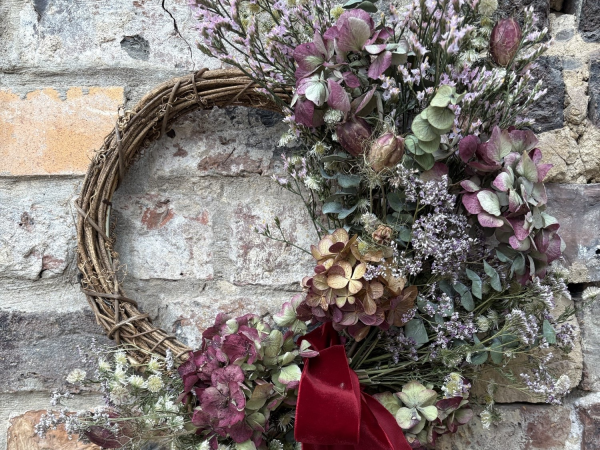 Luxury Everlasting Valentines Wreath with Periwinkle Barn