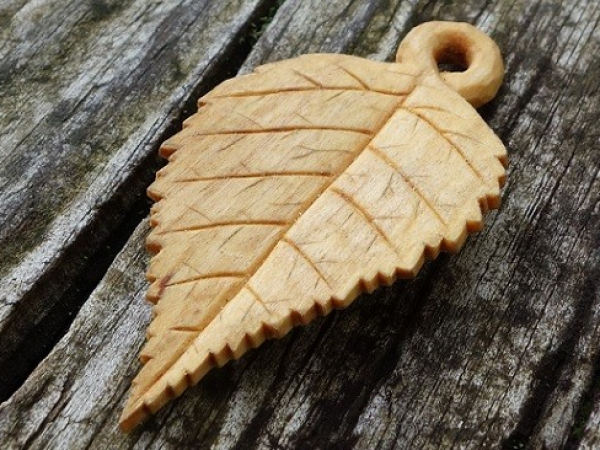 Birch Leaf Pendant Carving
