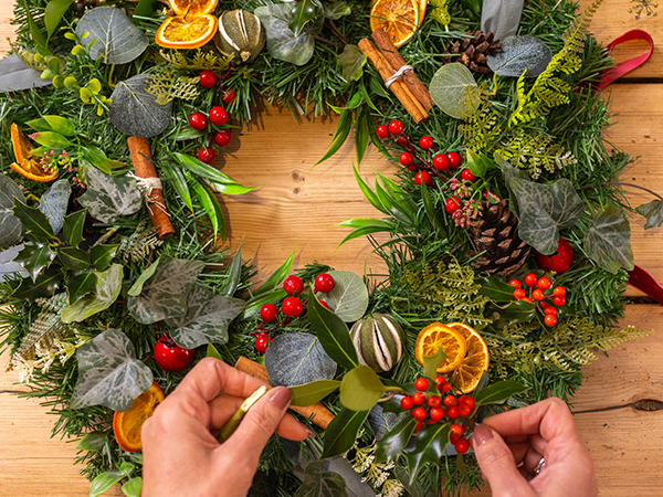 Christmas Wreath Making at Huntingdon