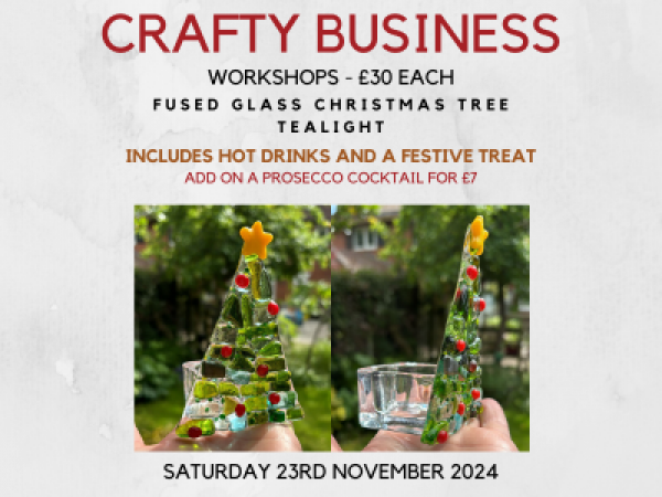 11am Fused Glass Christmas Tree Tealight Workshop