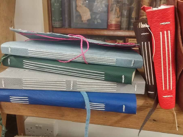 Make a medieval leather-bound long stitch book