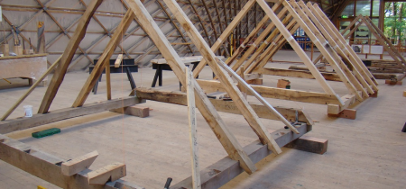Oak timber framing: Roof framing