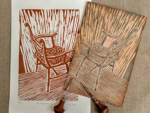 Traditional woodcut printing