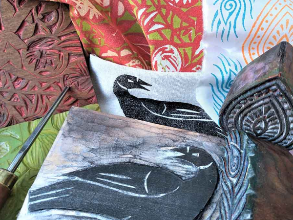 Wood block textiles printing