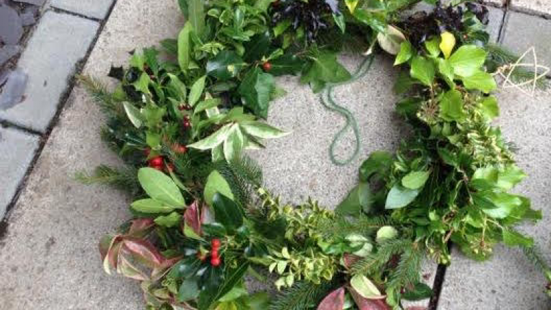 Christmas wreath-making