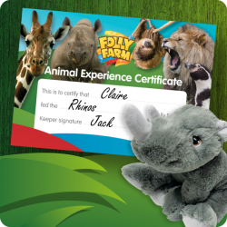 Rhino feeding experience gift voucher for one person including day entry