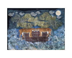 Wilderness Series 1 - Two (Twin) Tigers on a Carpet by Fatima Zahra Hassan