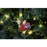 Holly Fairy Enamel Hanging Decoration