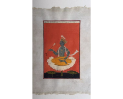 Indian Miniature - Portrait of Rama by Brian Zixuan