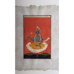 Indian Miniature - Portrait of Rama by Brian Zixuan