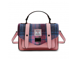 Harris Tweed Pink Tartan Medium Satchel