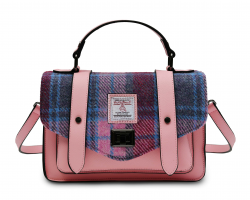 Harris Tweed Pink Tartan Medium Satchel