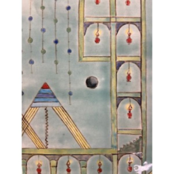 Istanbul tiles: Panel of 12 glazed tiles depicting Mecca by Alisha Kaliciak