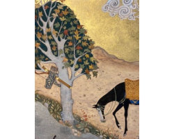 Shirin and her horse Persian miniature painting by Alisha Kaliciak