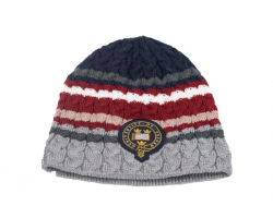 Oxford University Multi Stripe Cable Knit Beanie