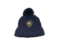 Oxford University Navy Cable Knit Bobble Beanie