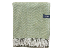 Recycled wool knee blanket - olive herringbone