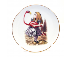 Alice in Wonderland Fine Porcelain Souvenir Plate - Flamingo