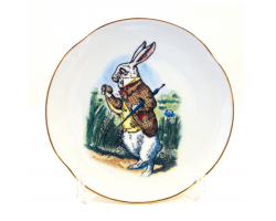 Alice in Wonderland Fine Porcelain Souvenir Plate - White Rabbit