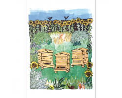 Beehives & Blackbirds greetings card