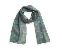Printed silk scarf - Bloomsbury green