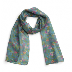 Printed silk scarf - Bloomsbury green