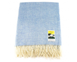 Travel Rug - Blue Herringbone