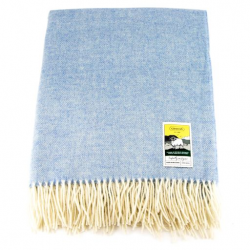 Travel Rug - Blue Herringbone