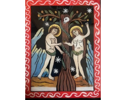 Romanian style glass icon painting by Alisha Kaliciak