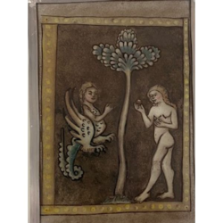 Eve and the Serpent, single glass tile by Alisha Kaliciak