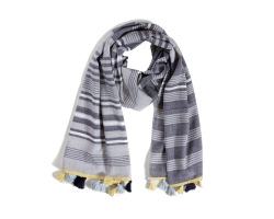 Coastal cotton scarf with tassels