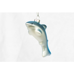 Glass Shark Christmas Decoration