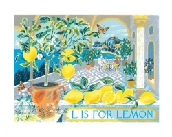 L is for Lemon greetings card