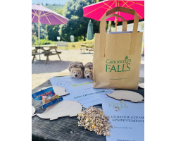 Children's Hedgehog Hunt Activity Bag: trail, duck food, pencils, certificate,  little prize