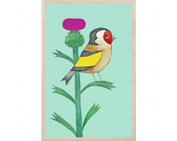 Goldfinch & Thistle Wooden Postcard
