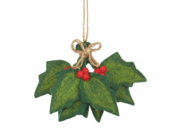 Holly Sprig - set of 3 Christmas decorations