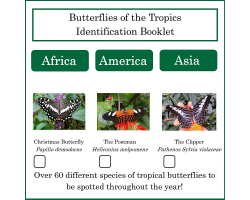 Tropical Butterfly Identification Booklet. Pens can be purchased on arrival, or bring your own