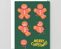 Gingerbread Embossed Christmas Card