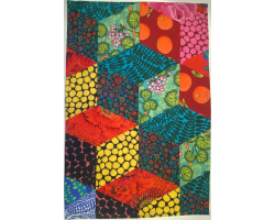 Kaffe Tea Towel Tumbling Blocks Bright