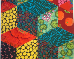 Kaffe Tea Towel Tumbling Blocks Bright