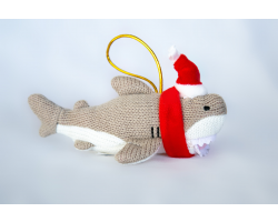 Knitted Shark Christmas Decoration