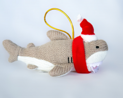 Knitted Shark Christmas Decoration