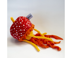 Red, yellow, and orange jellyfish soft toy