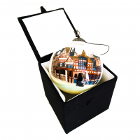 Chester Rows White Glass Bauble
