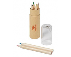 BCS 6 piece pencil set with sharpener in lid