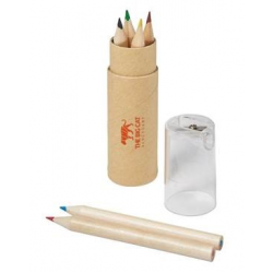 BCS 6 piece pencil set with sharpener in lid