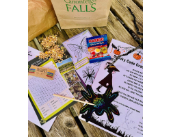 Children's Halloween Trail and  Bag: Halloween trail, scratch art, duck food, pencils, certificate,  little prize