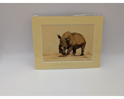 A brush with Africa Rhinoceros Sepia Background