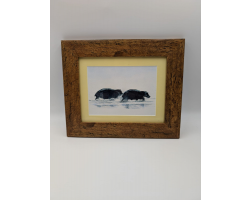 A brush with Africa Hippopotamus Pair Framed