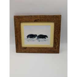 A brush with Africa Hippopotamus Pair Framed